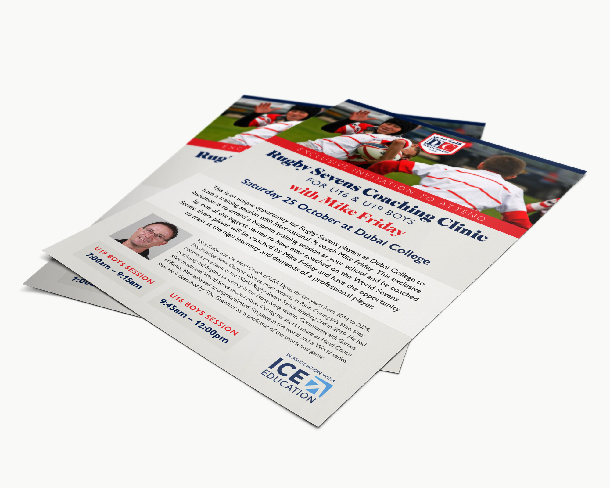Dubai Rugby Sevens Flyer Graphic Design